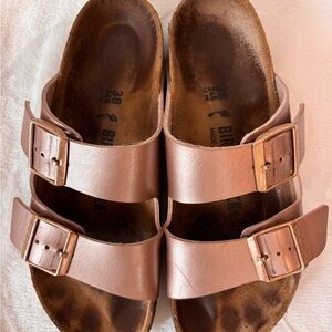 Birkenstock Metallic Pink Sandals Size 38